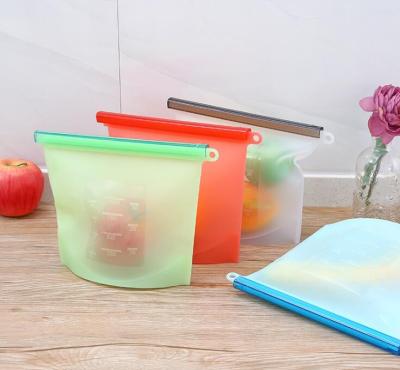 China Viable Reusable Silicone Food Seal Bag Vacuum Sealer Fruit Meat Cool Fresh Storage Bags Kitchen Accessories for sale