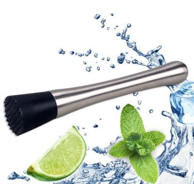 China Viable 8 Inch Stainless Steel Lemon Metal Crusher Stir Bar Bartenders Tools Crusher Wine Accessories Cocktail Shaker for sale