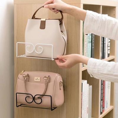 China Creative Door Storage Bag Iron Holder Dormitory Wardrobe Bag Hanger Coat Back Hooks Without Stand Viable Punch for sale