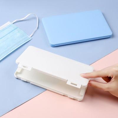 China Portable Case Rectangular Mask Organizer Plastic Viable Face Mask Storage Box Keep Clean Mask Box for sale