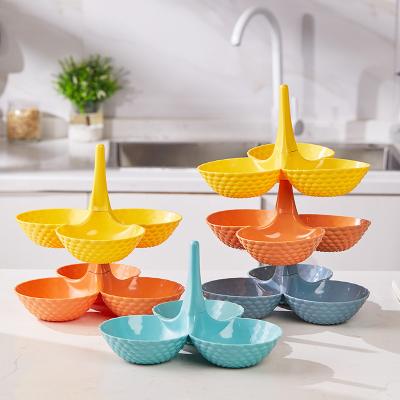 China Sustainable European-style multi-layer snack storage storage dish candy dish household fruit dry dish for sale