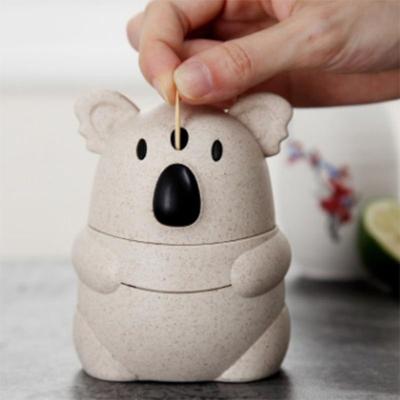 China Viable Kitchen Accessories Automatic Toothpick Holder Box Cartoon Toothpick Dispenser Hand Press Container For Home Decor for sale