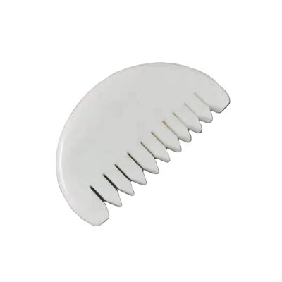 China Waterproof Facial Natural Green Stone Jade Massager Tools White Jade Comb For Gua Sha Bian Stone Tools for sale