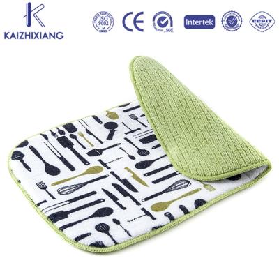 China Compressed Printed Polyester Sponge Place Mat, Place Mat, Place Table Dish Mat for sale