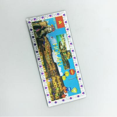 China Decoration Aluminum Foil Cities Metal Fridge Magnet for sale