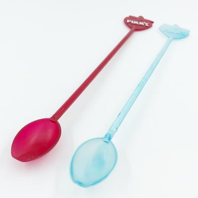 China Length 13cm Disposable Custom Logo Promotion Plastic Spoon for sale