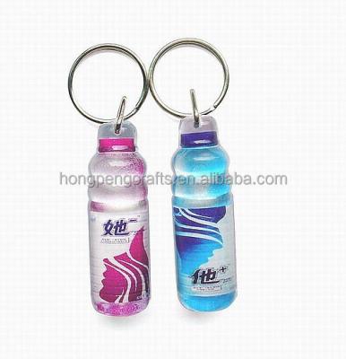 China 3d fashion promotion acrylic bottle formed key chain for sale