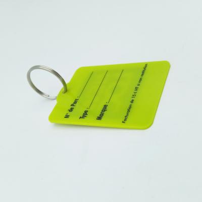 China Eco - Friendly Custom Plastic Number Hotel Name Key Tag for sale