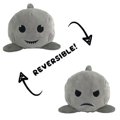 China 2021 New Products Eco-Friendly Plush Shark Toy Reversible Flip Plush Shark for sale