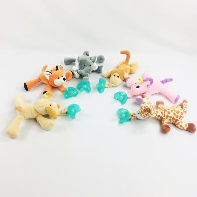 China Wholesale Baby Pacifier Holder Plush Animal Pacifier Baby Teether Toys for sale