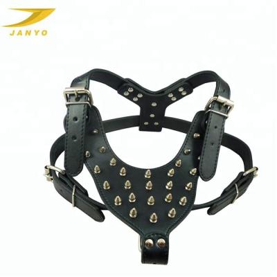 China Large Custom Handmade Leather Dog Harness for sale