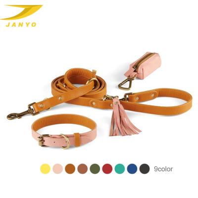 China Viable Custom Factory Quality Products Pet Private Label 9color Stylish Dog Leash With Portable Poop Bag Dispenser for sale