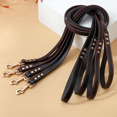 China Personalized PU Leather Dog Leash Pets Dogs Accessories For Dog Running Training for sale