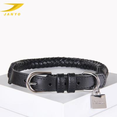 China New Fashion Durable Solid Pet Dog Collar And Leash Durable Leather Set for sale