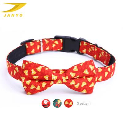 China Custom Wholesale Fashion Holiday Various Pattern Pet Product Factory Logo Buckle Bow Tie Christmas Personalized Detached Dog Collar for sale