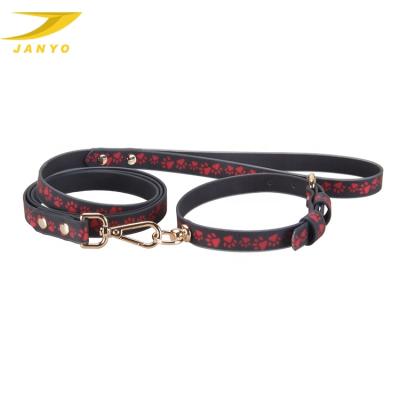 China Viable Printed Waterproof PVC Dog Collar and Nylon Leash for sale