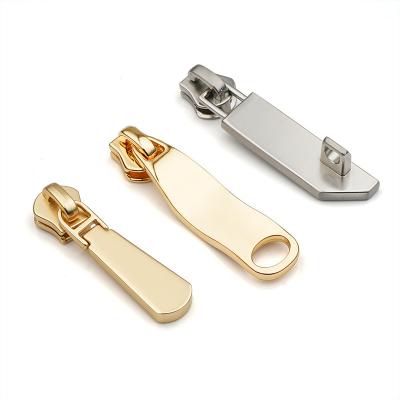 China Nickel Free Zinc Alloy Die Casting #5 Metal Zipper Slider Pull For Bags for sale