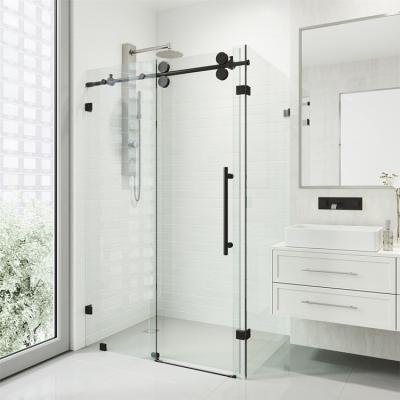 China Modern Glass Roll 8-12mm Thickness Tempered Glass Sliding Door For Office/Shower Room/Bathroom/Bedroom for sale