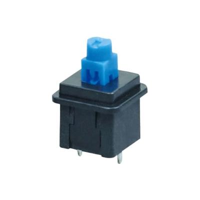 China KFC-10X10 auto-lock black base button 2 blue pin silver point with key press switch KFC-10X10 for sale