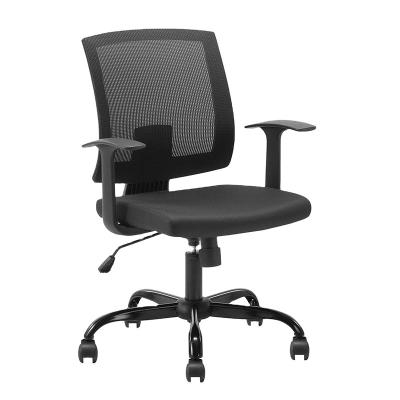 China (Size) Hot Sale Adjustable Mesh Office Chair Computer Desk Chair Black Swivel Chair Mid-Back for sale