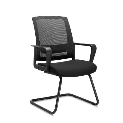 China Factory Price OEM Black Back Mesh Bow Frame Guest Chair Comfortable Conference Chair Office Chair for sale