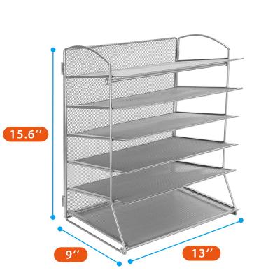 China Home / Office File Organizer 6 Tray Metal Mesh Office Desktop , Document Letter Tray Desk Organizer with Drawer Organizer for sale