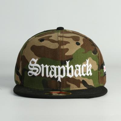 China COMMON Manufacturer OEM Camouflage Sublimation Printing Snapback Hat Cap Custom Your 3D Embroidery Logo Sport Snapback Hat Cap for sale