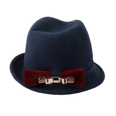 China Original Character Manufacturer Wholesale Deep Blue Mountain Felt Hat White for sale