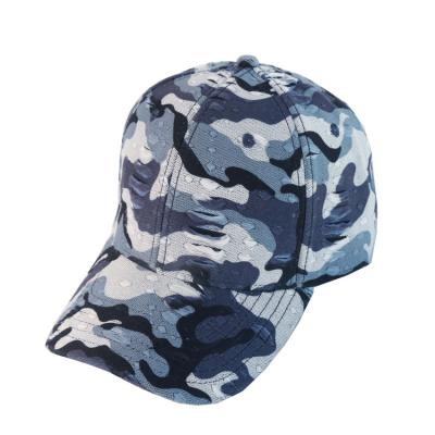 China COMMON Blue Fast Delivery Adjustable Camouflage Custom 6 Panel Hats China Factory Hats Military Baseball for sale