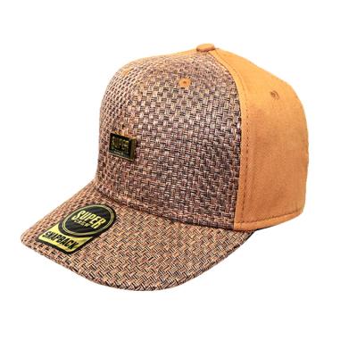 China Guangzhou COMMON Original Multi Color Handmade Straw Hat Baseball Cap Factory Wide Brim With Metal Logo for sale