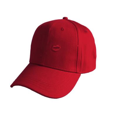 China Custom 6 Joint Panel Cotton Yankees Deep Red Blank Hip Hop Baseball Cap For Sale for sale