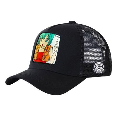 China Fashion Design Black Color Custom Cartoon Embroidery COMMON Logo Trucker Cap Outdoor Sports Mesh Trucker Skating Hat for sale