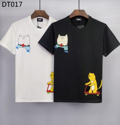 China D2 Non-cracking Fashion Men's Short Sleeve Short Sleeve Print Couples Upper Bottom Half-Wrapped Loose Casual T-shirt for sale