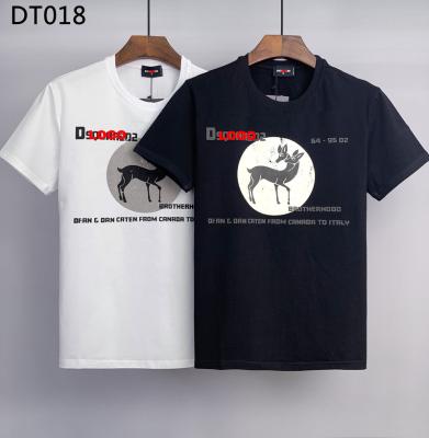 China New T-shirt D2 fashion men's short sleeve personalized printing and dyeing couple youth short-sleeved top border lower shirt for sale