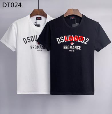 China D2 T-shirt Men's Summer Short Sleeve Letter Printing Short Sleeve Tops Couple Shirt Youth Bottom Shirt for sale