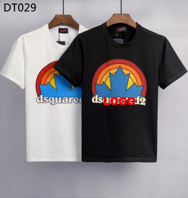 China 2023 short sleeve D2 T-shirt men's European short-sleeved top and American fashion trend D2 cotton summer youth full-page print for sale