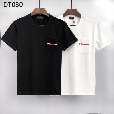 China D2 T-shirt short sleeve men's simple sleeve 2023SS oblique letter printing Italian fashion trend pure cotton summer top for sale