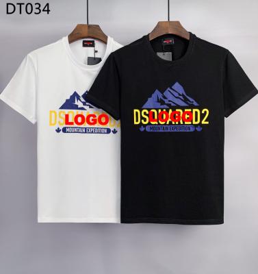 China 2023SS short sleeve short sleeve d2 t-shirt for men d2 label dot print Milan fashion trend pure cotton summer round neck top for sale