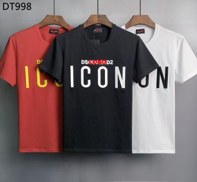 China T-shirt men's short sleeve d2 short sleeve 2023SS d2 maple leaf letter printing fashion Milan fashion leisure d2 for sale