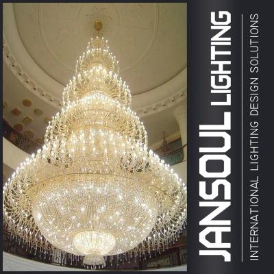 China JANSOUL Chandelier Lights Hotel Traditional Luxury Crystal Giant Lobby Modern Chandelier Lighting for sale