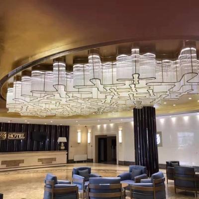 China Contemporary Large JANSOUL Patterned Crystal Ceiling Lamp For Hotel Lobby Lighting Chandeliers for sale