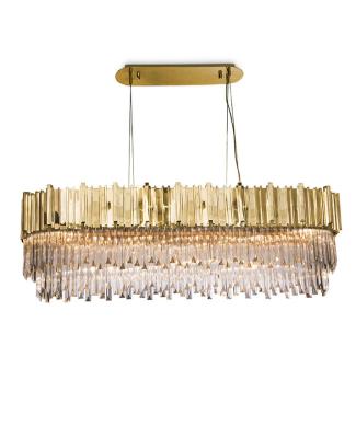 China Zhongshan Modern Top Lighting Manufacturer Design Luxury Gold Rectangle Leaded Crystal Chandelier for sale