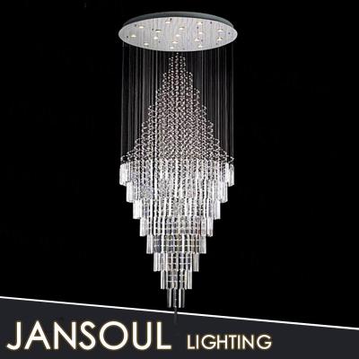 China Jansoul lighting factory fancy modern crystal chandelier top crystal k9 led ceiling light pendant lamp for hotel for sale