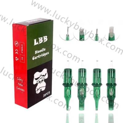 China Permanent Tattoo Needles Factory Price High Quality Disposable Needles 304L Body Art OEM Green LBB Soft Membrane Tattoo Needle Cartridges for sale