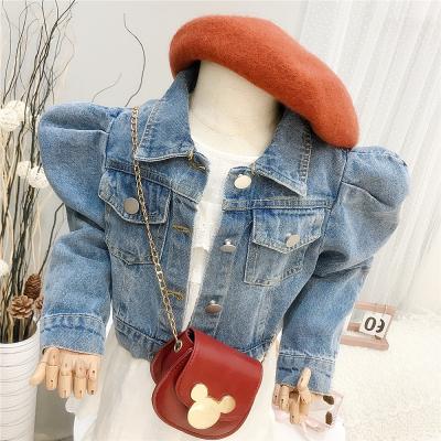 China Breathable Breath Sleeve Girl Outfit Kids Denim Jacket For Girls Jeans Coat Kids Clothes Fashion Short Baby Denim Jackets for sale