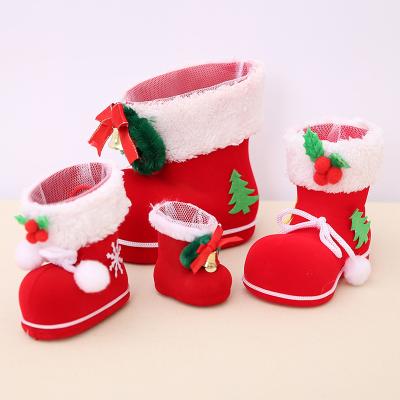 China Wholesale 2021 Festival Stuff Gift Christmas Candy Socks Red Christmas Decorations Christmas Stockings for sale