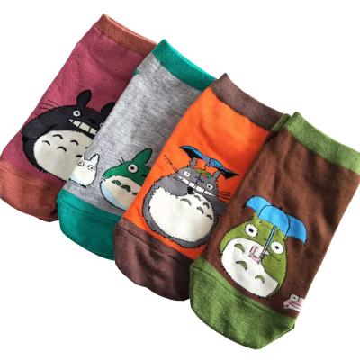 China Creativity cotton cartoon totoro socks premium style girls Korean QUICK DRY boat socks for sale