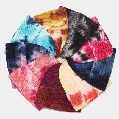 China JOINT Wholesale Warmer New Arrival Acrylic Ladies Tie Dye Winter Female Beanie Hat for sale