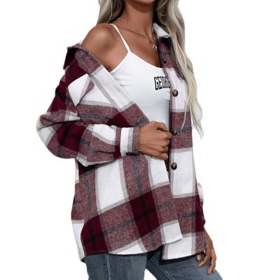 China 2021 Sale Women's Jackets Breathable Warm Plaid Shirt Casual Coat For Ladies for sale