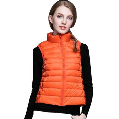 China Breathable Woman Winter Invest Nylon Women's Sleeveless Jackets Plus Size Duck Down Jacket Puffer Vest Ultralight for sale